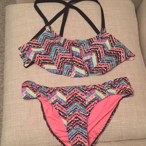 Pink two-piece bikini